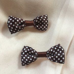 MIX & MATCH $12 for 3 sets! Brown Polkadot Bows